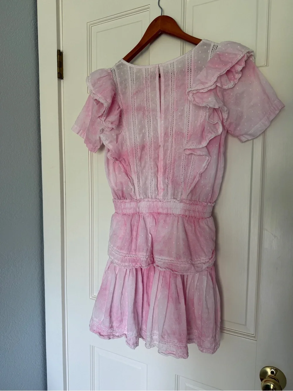 Love Shack Fancy Natasha Heritage Mini Dress Peony Pink